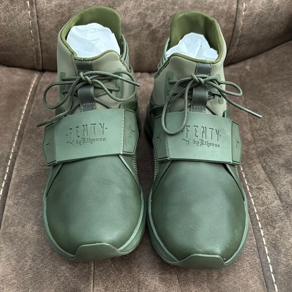 Puma Trainer Hi By Fenty x Rihanna Cypress Green Fashion Sneaker Woman’s Size 7 - Picture 1 of 8
